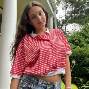 Vintage 2000s Nike Red Striped T-shirt (XS-M)